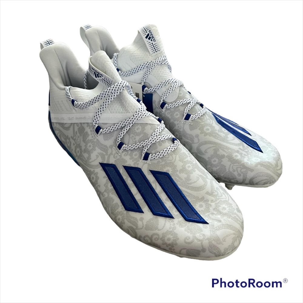 NEW Adidas Adizero Young King Blue White Floral Football Cleats FU6707 MENS 11.5